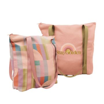 Full Color Cotton Zipper Tote